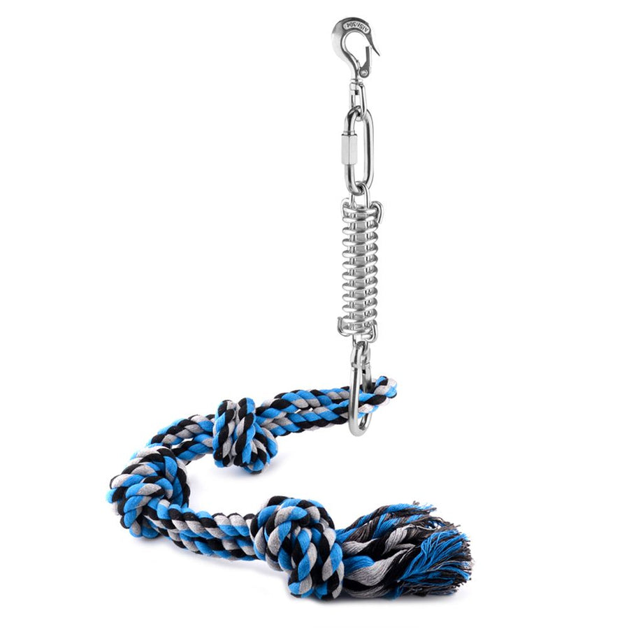 Spring Pole Dog Rope Toy Dog Tug of War Toy Outdoor Hanging Exercise Rope for Pet