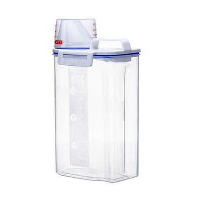 Moisture Proof Plastic Transparent Sealed Bucket with Scale Portable Kitchen Storage Box