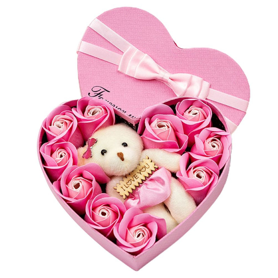 10 Pcs Scented Soap Flower Gift Rose Box Bouquet Festival Gift for Anniversary Birthday Wedding