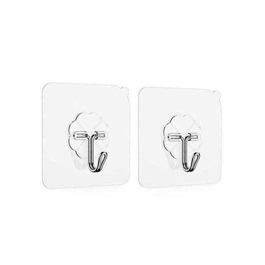 2Pcs Kitchen Seamless Viscose Hook Bathroom Transparent Wall Hangers Adhesive Hook Wall Door Hanging Nailless Hooks