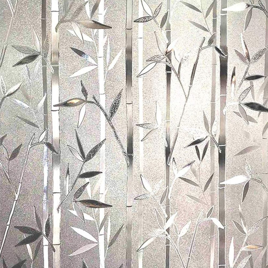 Bamboo Window Film Stained Glass Film Frosted Window Decal Decorative Window Cling No Glue Removable Window Stickers