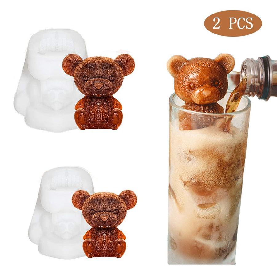 3D Teddy Bear Fondant Mold Silicone Animal Mold Soap Candle Mold Ice Cube for Coffee Milk Tea Candy Gummy Fondant Cake Baking Cupcake Topper Decoration