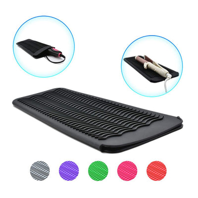 Silicone Heat Resistant Travel Mat Pouch for Curling Iron Hair Straightener Flat Iron and Hair Styling Tool