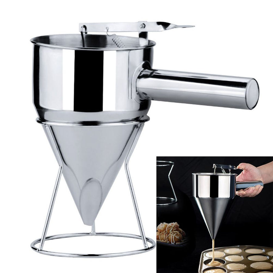 Stainless Steel Piston Funnel with Support Octopus Balls Tool for Sauce Cream Dosing Funnel