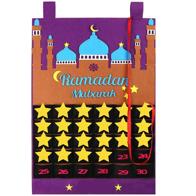 Eid Mubarak Countdown Calendar Felt Eid Mubarak Advent Calendar Ramadan Party Decoration