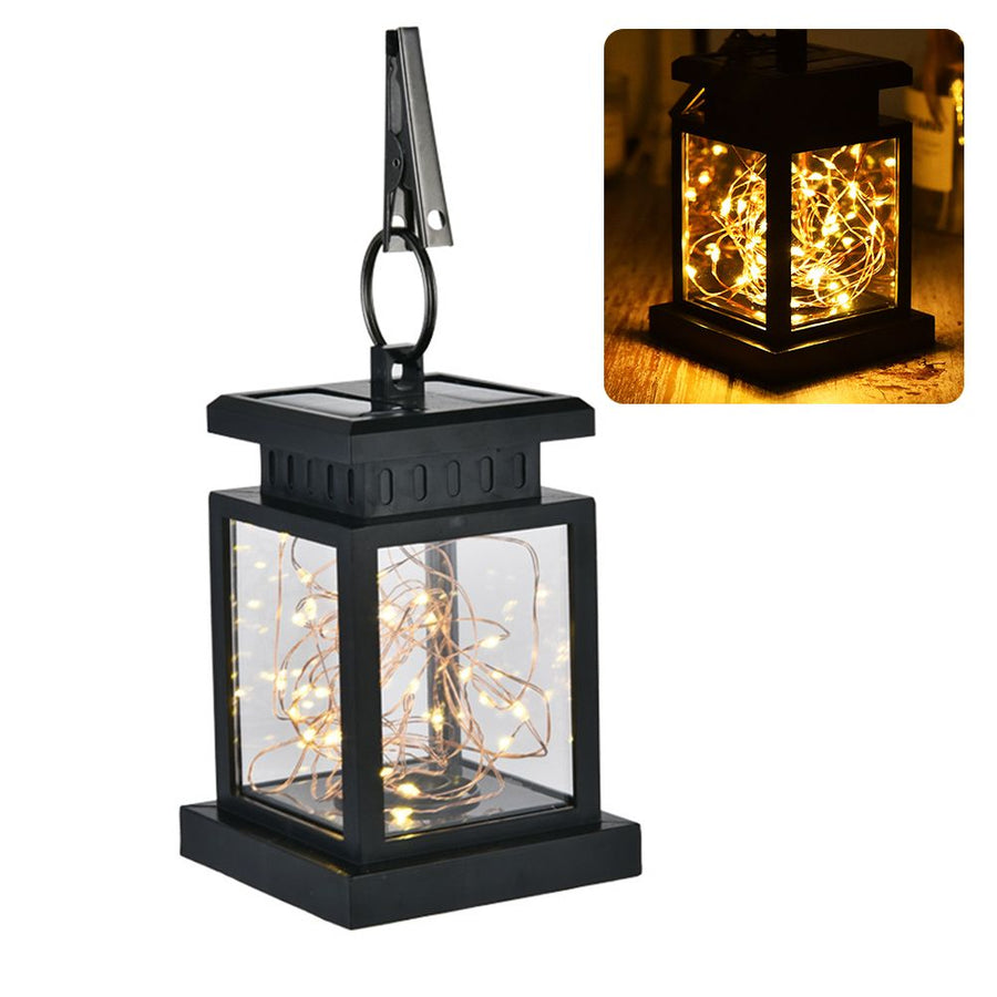 Solar Lantern Lights Outdoor LED Solar Table Lamp Hanging Lantern with Clip for Garden Patio Landscape Decoration
