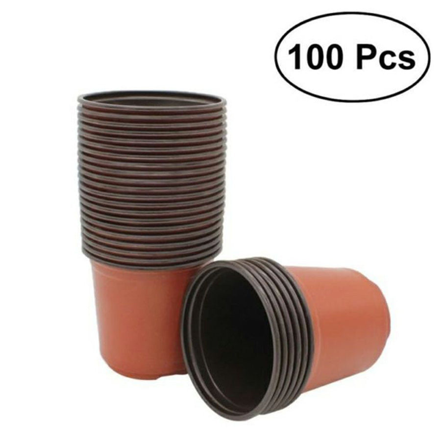 100PCS Plant Flower Pots Plastic Flower Pots Outdoor Living Garden Nursery Seedlings Pot Container