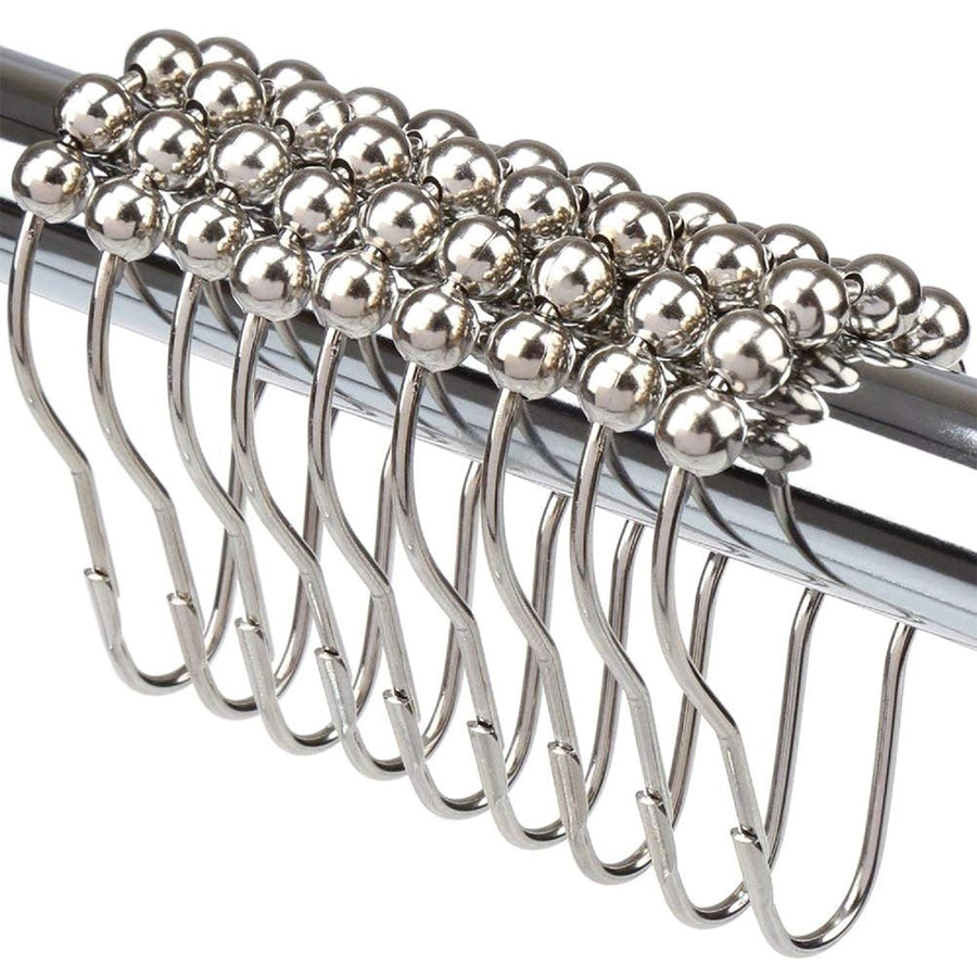12PCS Antirust Double Glide Shower Curtain Hooks for Bathroom Shower Rods Curtains