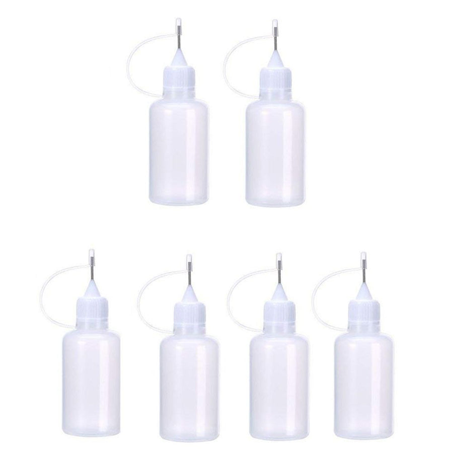 6Pcs 30ml Needle Tip Glue Bottle DIY Paper Art Quilling Tool Bottle Needle Bottle Applicator