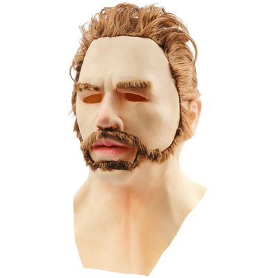 Halloween Latex Young Man Face Cover Headgear for Masquerade Halloween Headgear Prop