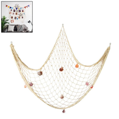 Decorative Fishing Net Wall Decor with Seashells Nautical Style Wall Hangings Ornament