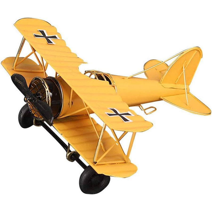 Vintage Metal Plane Crafts Retro Aircraft Model Biplane Aircraft Ornaments