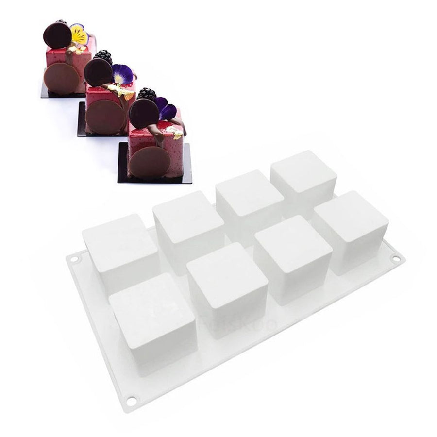 8 Grids Silicone Mold Cavities Baking Tray Non Stick Cake Mould