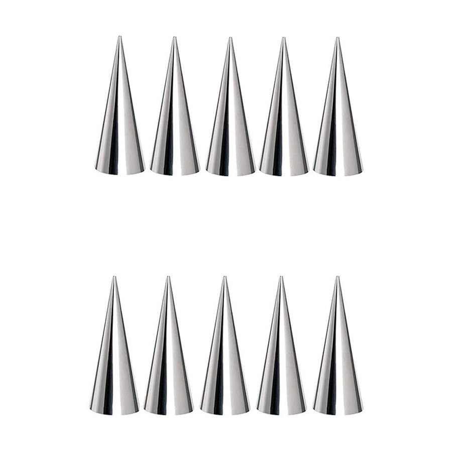 10PCS Stainless Steel Cream Horn Molds Baking Cones Cream Horn Forms Ice Cream Mold Standing Cone Shape