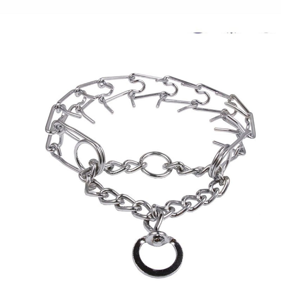 Adjustable Dog Training Prong Collar Metal Pinch Training Chain Collar Prong Pet Choke Collars Dog Necklace