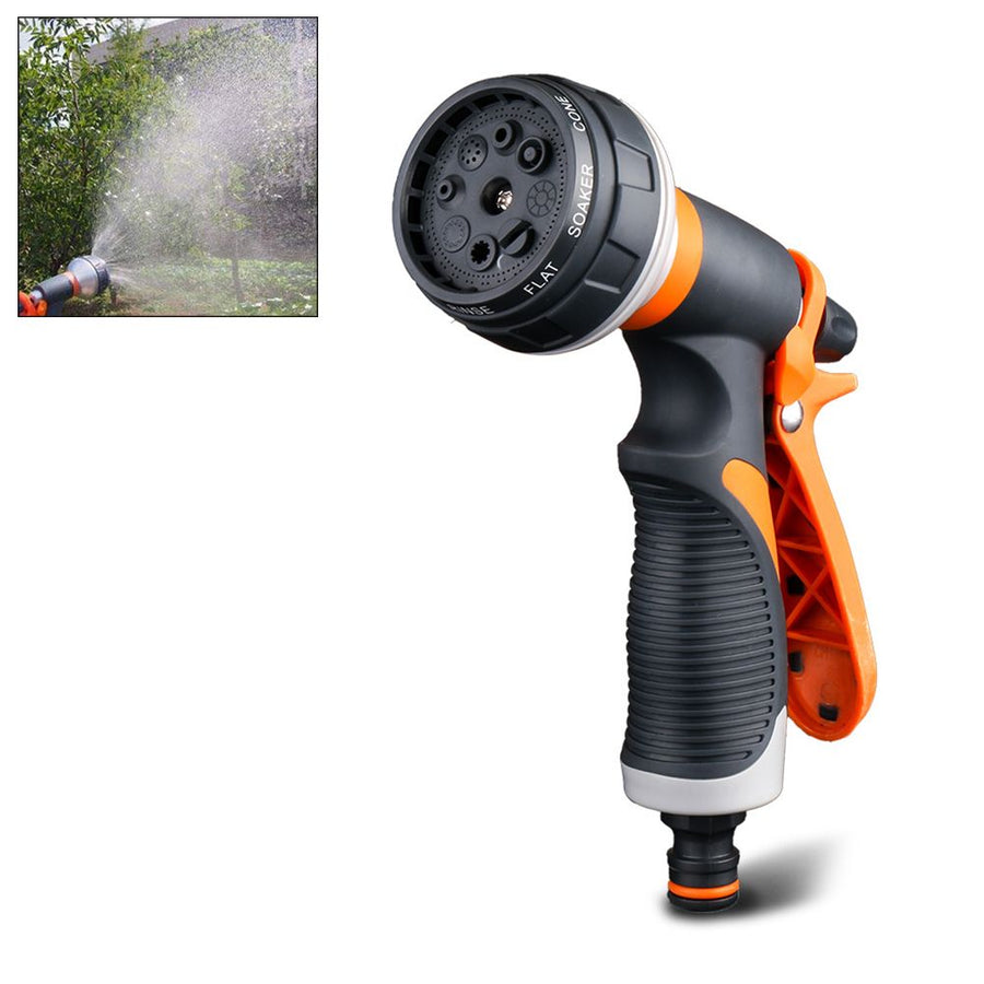 Garden Hose Nozzle Sprayer Hand Shower 8 Adjustable Irrigation Pattern High Pressure Hand Sprayer for Watering Lawn Car Washing