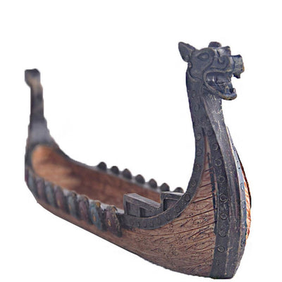 Resin Viking Ships Incense Stick Holder Retro Ships Ornament Exquisite Beautiful Home Decoration Ornaments