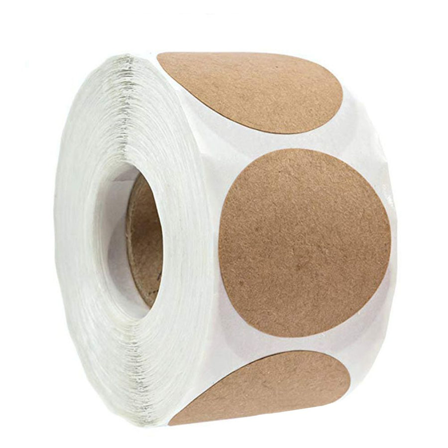 500Pcs Kraft Paper Labels Round Self Adhesive Stickers Baking Bag Labels