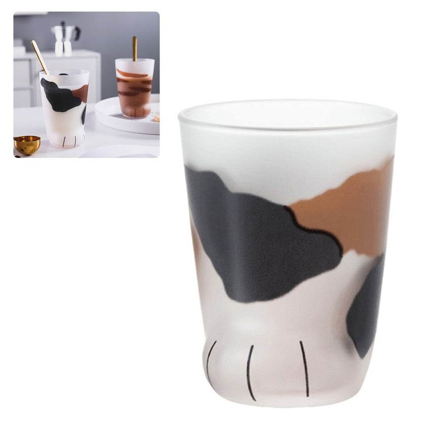 1 Pcs Cute Cat Paws Glass Tiger Paws Mug Office Coffee Mug Breakfast Milk Glass Cup Gift