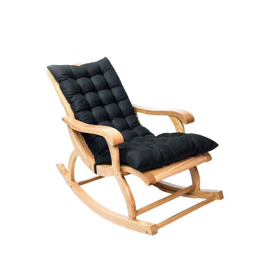 Suede Sun Lounger Chair Cushions Non Slip Rocking Chair Cushion Garden Recliner Quilted Thick Padded Seat Cushion with Ties