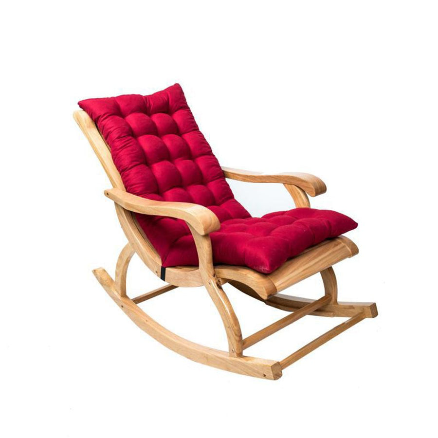 Suede Sun Lounger Chair Cushions Non Slip Rocking Chair Cushion Garden Recliner Quilted Thick Padded Seat Cushion with Ties