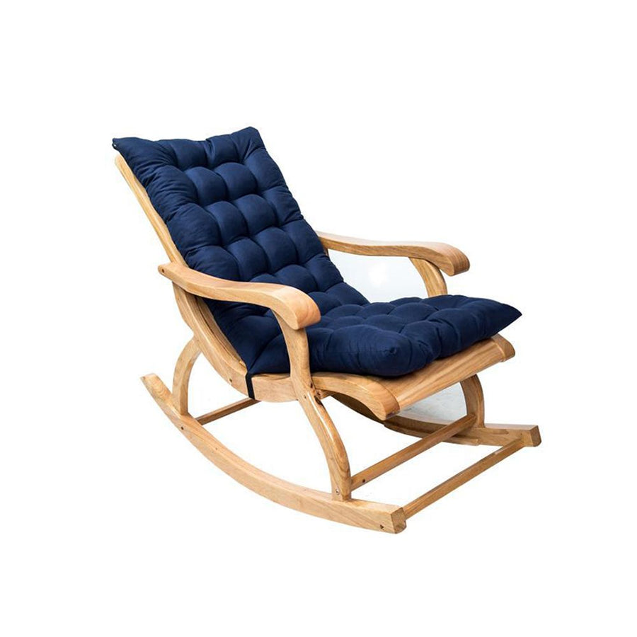Suede Sun Lounger Chair Cushions Non Slip Rocking Chair Cushion Garden Recliner Quilted Thick Padded Seat Cushion with Ties