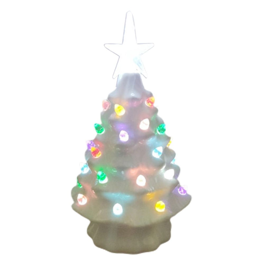 18.8cm Lighted Ceramic Christmas Tree Christmas Tabletop Decorations Christmas Lights