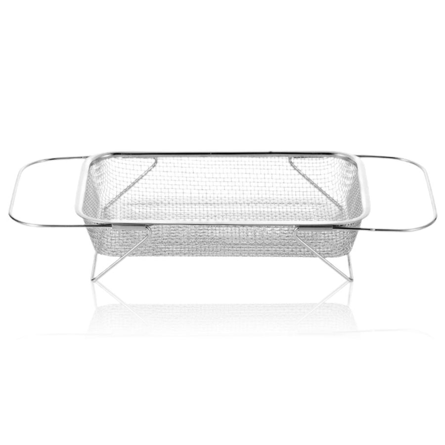 Over the Sink Colander Stainless Steel Expandable Strainer Basket Colander with Fine Mesh for Kitchen Sink Strain Drain Rinse Fruits Vegetables