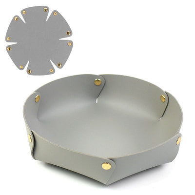 PU Leather Tray Organizer Caddy Hexagonal Storage Tray Box for Key Phone Coin Wallet Watches