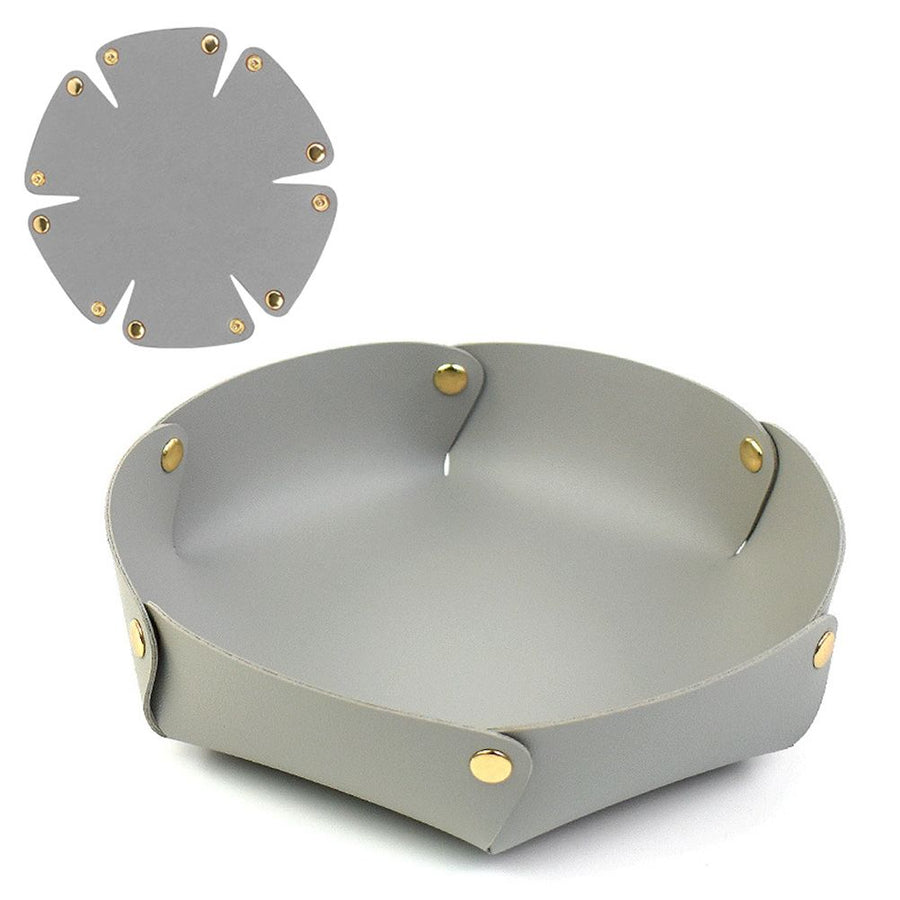 PU Leather Tray Organizer Caddy Hexagonal Storage Tray Box for Key Phone Coin Wallet Watches