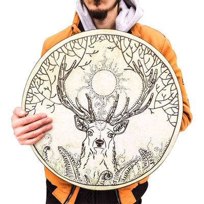Large Shaman Drum Spirit Music Hand Drum with Drumstick Handmade Shaman Drum Home Decor