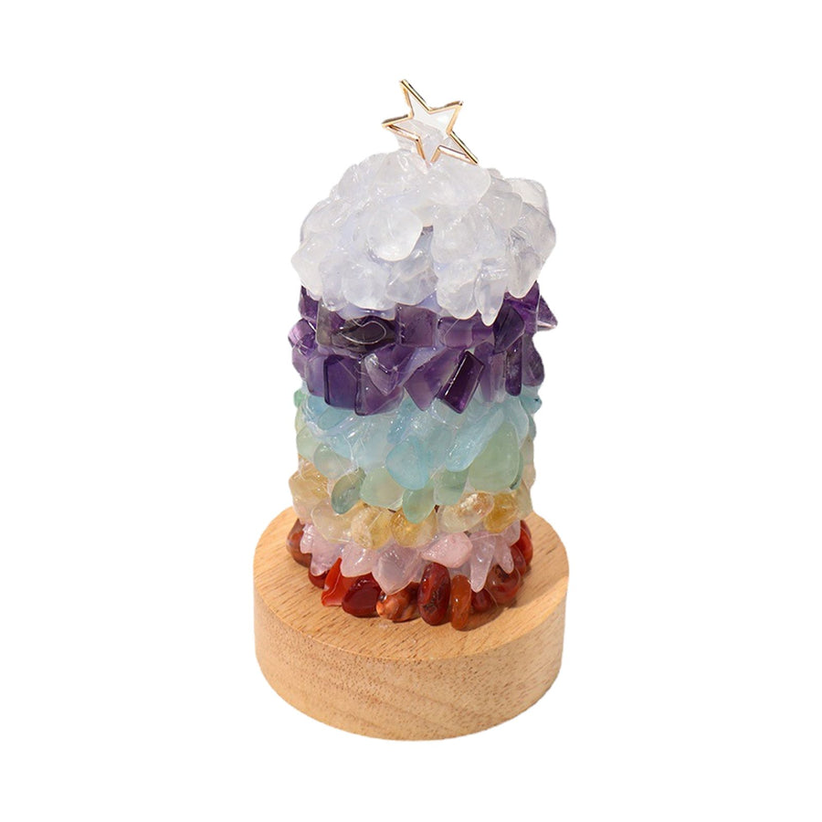 Warm Light Natural Seven Color Crystal Stone Night Light DIY Bed Lamp USB Plug Night Light for Christmas