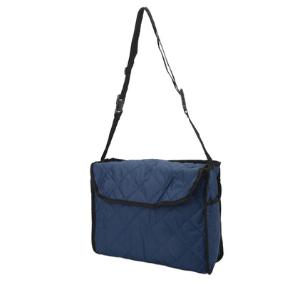 Wheelchair Hanging Storage Bag Quilted Cotton Household Walker Accessories for Scooter Trolley Navy Blue