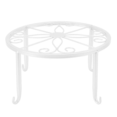 Single Layer Iron Plant Stand Floor Standing Simple Low Plant Pot Stand Balcony Living Room Flower Pot Shelf 22x22x12cm / 8.7x8.7x4.7in White
