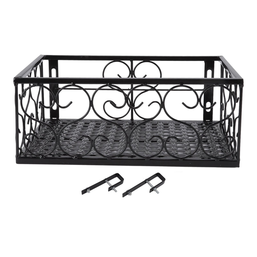 Balcony Flower Pot Stand Thickened Iron Decorative Patio Railing Shelf With Retainers for Windowsill Applicable to 2.5cm/1in Railing