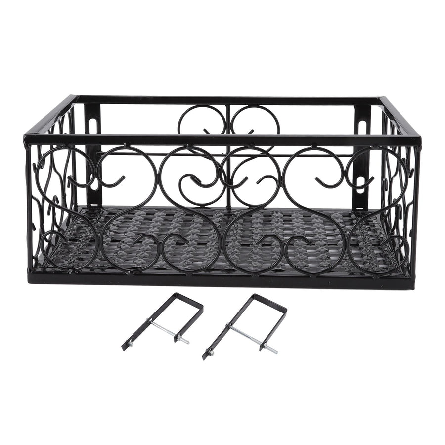 Balcony Flower Pot Stand Thickened Iron Decorative Patio Railing Shelf With Retainers for Windowsill Applicable to 6.5cm/2.6in Railing