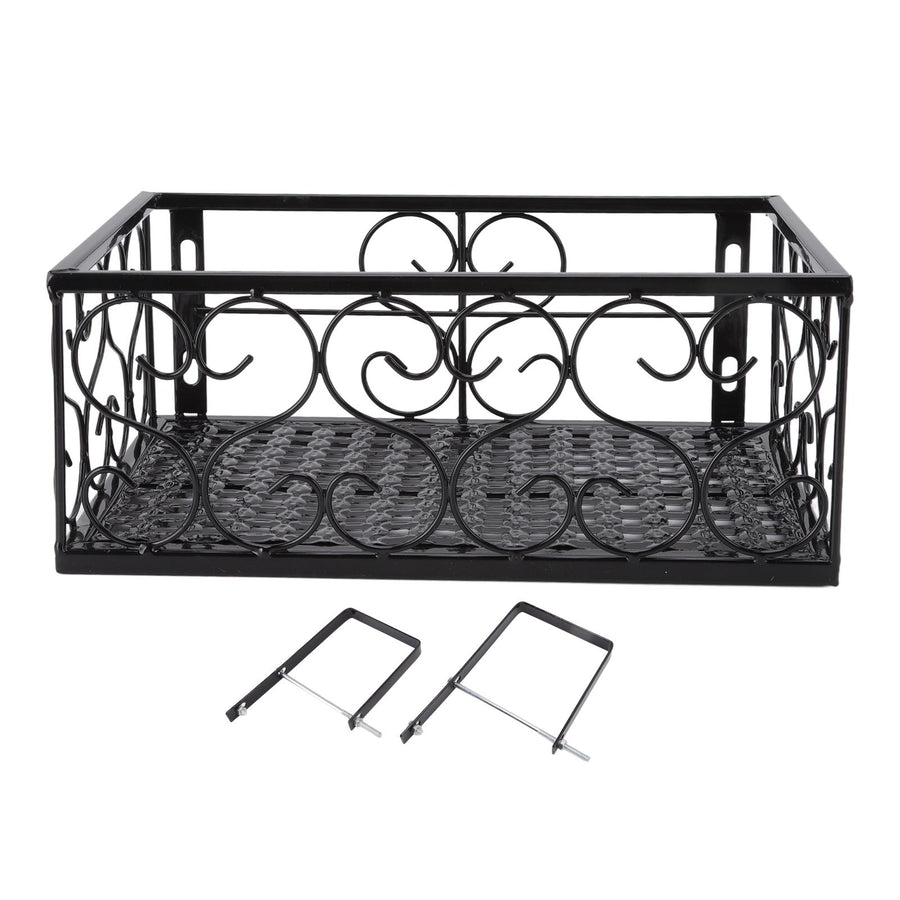 Balcony Flower Pot Stand Thickened Iron Decorative Patio Railing Shelf With Retainers for Windowsill Applicable to 10.5cm/4.1in Railing