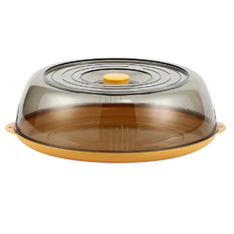 Dish Cover PET Heat Insulation Storage Transparent Dustproof for Home Picnic Cooking Yellow