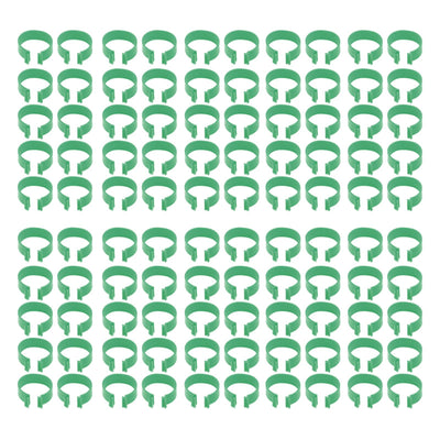 100 Pcs Poultry Feet Ring Open Type Buckle Breeding Chicken Duck Goose Foot Ring Chicken Accessory Green 25mm