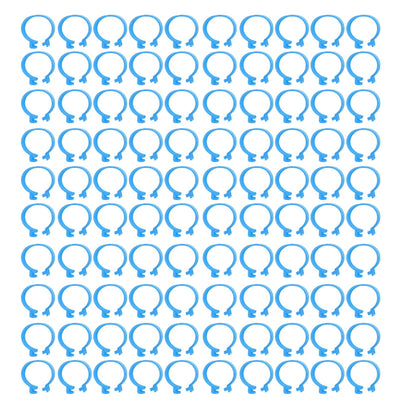 100Pcs Poultry Foot Ring Chicken Bird Duck Identification Leg Bands Open Type Buckle Chicken Ankle Rings Blue 20mm