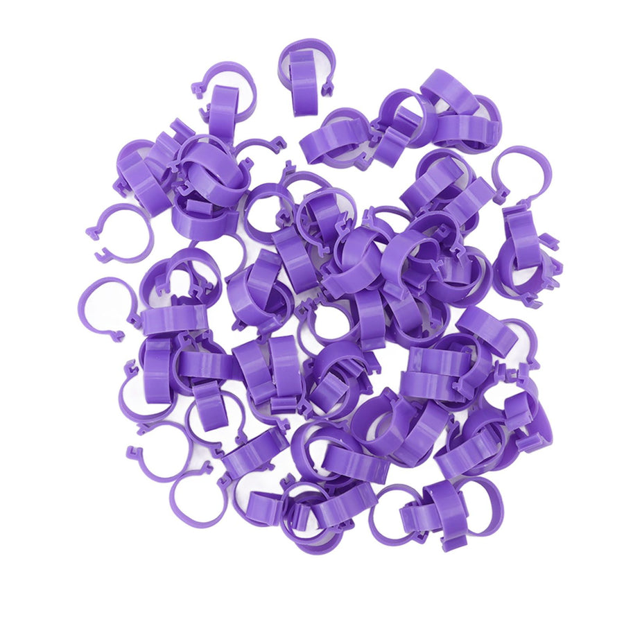 100 PCS Chicken Foot Ring Duck Hen Goose Legs Rings Clip Poultry Foot Ring Farming Tools Purple 16mm/0.63in