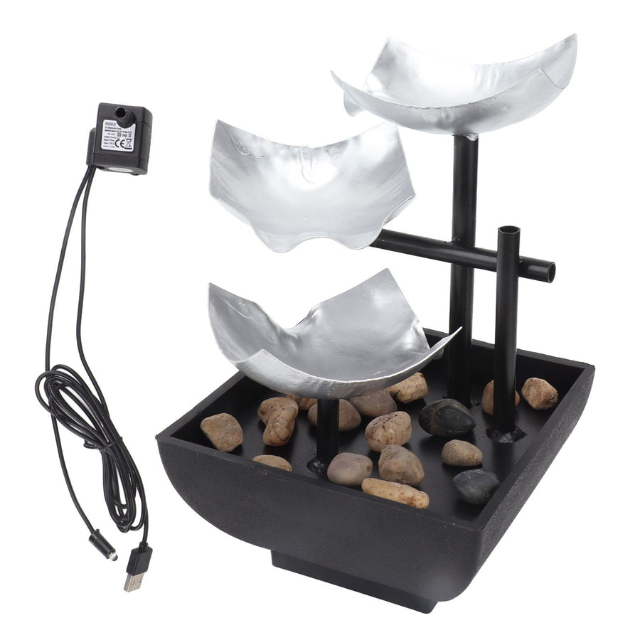 5V Water Fountain Ornament Rock Garden Flowing Water Decoration Home Desktop Fountain Ornament USB Port