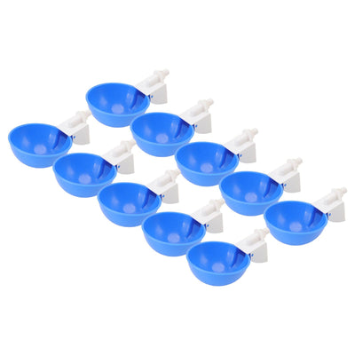 10PCS G1/8 Male Thread Chicken Waterer Cup Thicken Automatic Poultry Water Feeding Equipment for Quails Birds Blue