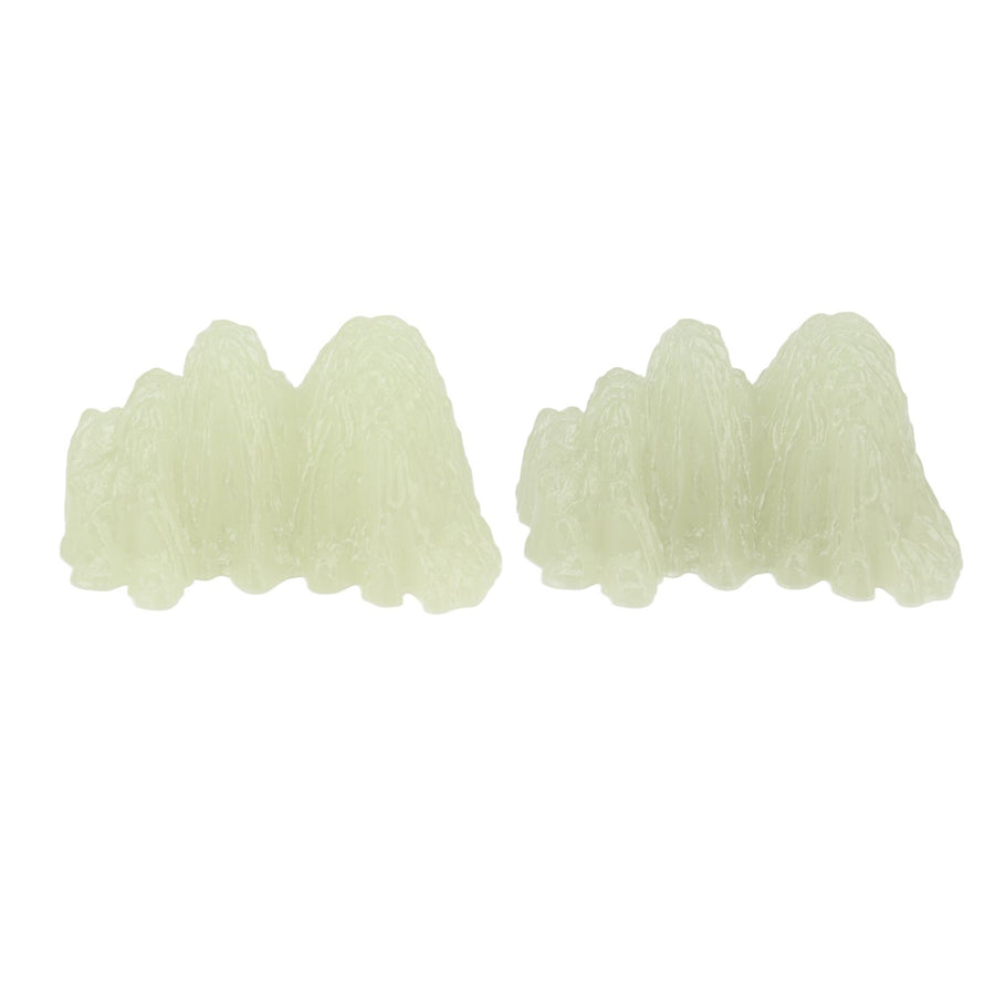 2Pcs Green Fluorite Mineral Crystal Specimen Desktop Simulation Super Bright Luminous Decorative Rockery Fish Tank Landscaping Ornament 02 Style