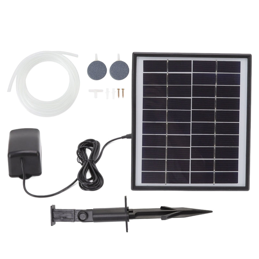 Solar Oxygen Pump 10V 6W Shockproof Small Lightweight Solar Water Air Pump for Fish Tanks Aquariums Swimming Pools