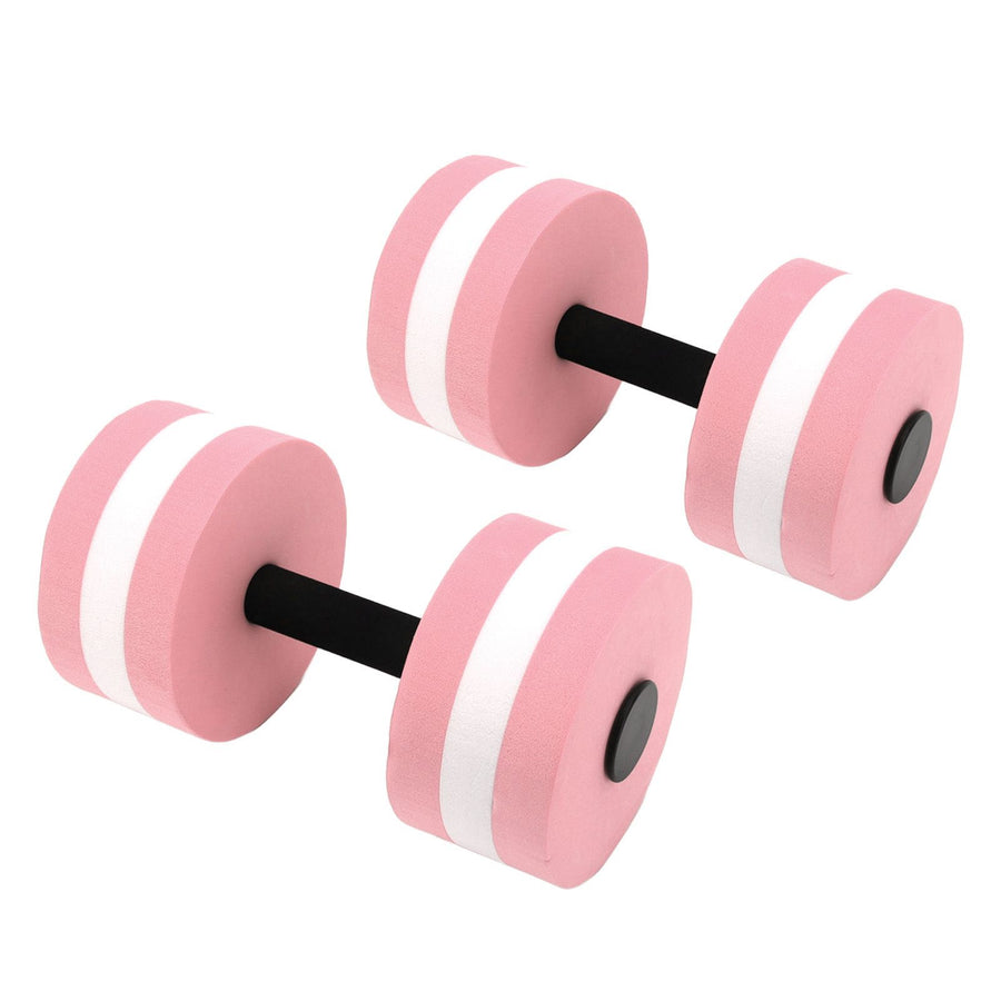 2 PCS EVA Water Floating Dumbbell Yoga Exercise Water Foam Dumbbell Fitness Tool for Men Women Kids Pink