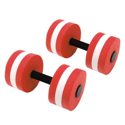 2 PCS EVA Water Floating Dumbbell Yoga Exercise Water Foam Dumbbell Fitness Tool for Men Women Kids Red