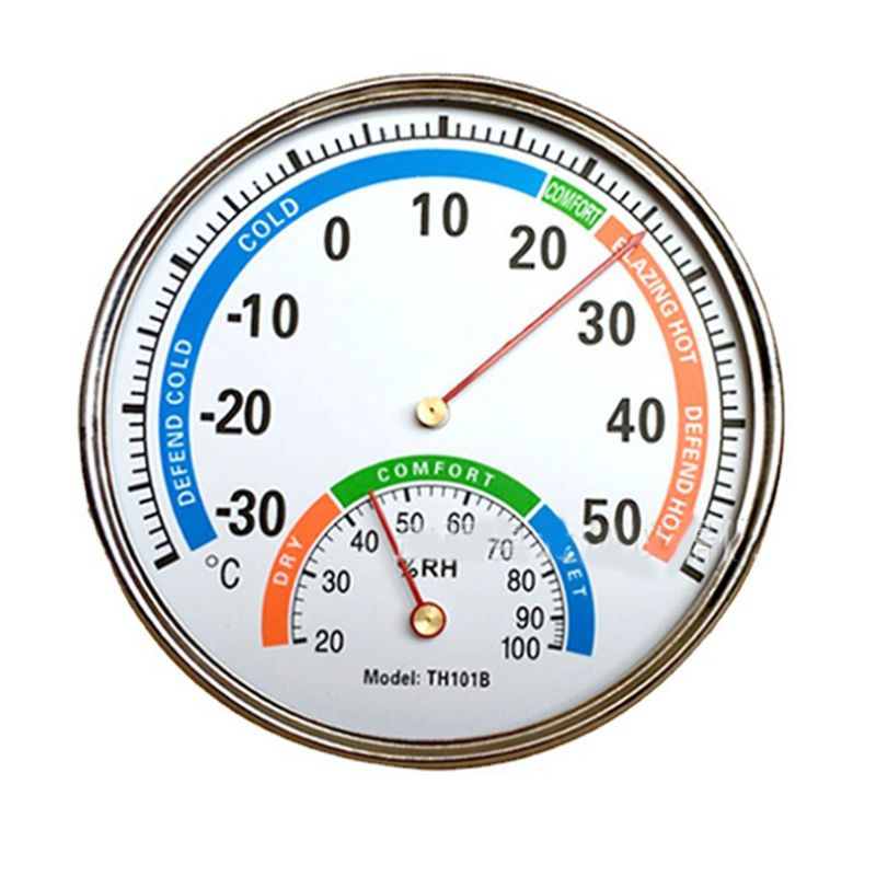 Thermometer Hygrometer Pointer Type Full Metal Multifunction Indoor Thermometer for Baby's Room Hospital Pharmacy