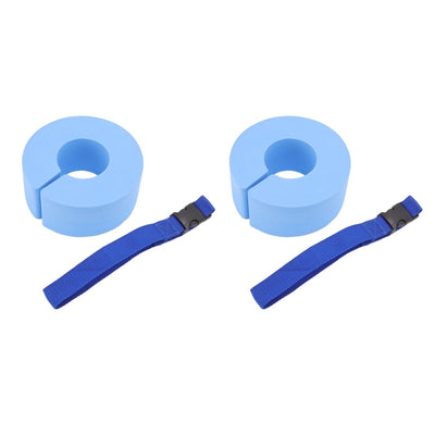 2 Pcs Thicken Baby Swim Cuffs EVA Children's Swimming Buoyancy Foam Arm Ring Kid's Swmming Equipment Blue Belt