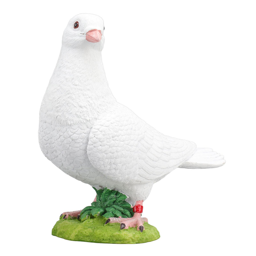 Artificial White Doves Ornament High Simulation Resin White Feather Birds Ornaments for Garden Home Decoration Head Towards The Left White Dove